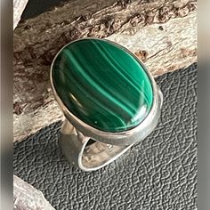 Introducing Stunning 925 Sterling Silver Malachite Rings In Sizes 6 Product Detail: Product: Ring Gemstone Used: Natural Malachite Gemstone Shape: Oval (20mm*10mm) Size: Us 6 Metal: 925 Sterling Silver Total Weight: 7.56gms Malachite Ring, Malachite Rings, Nail Ring, Gold Statement Ring, 6 Rings, Ring Gemstone, Toe Rings, Black Rings, Shop Wallpaper