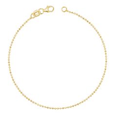 Everyone's Favorite necklace is now available in a bracelet! Our Disco Ball Chain bracelet is dainty yet SO sparkly! Although delicate in silhouette, this chain has been designed for a solid and sturdy wear and secured with a lobster lock clasp. Not to mention, the expertly diamond cut beads that create major sparkle and shine! Pair with any of our Babygold chains for THE ultimate stack.

Size: 1.2mm Diamond Cut Beads

Solid 14K Gold 
Lobster Clasp Lock
Lifetime Guarantee Dainty Cable Chain Bracelet, Minimalist Round Cable Chain Bracelets, Minimalist Round Cable Chain Bracelet, Elegant Chain Bracelet With Lobster Clasp And Round Beads, Minimalist Bracelets With Rolo Chain, Elegant Jewelry With Rolo Chain And Round Beads, Minimalist Jewelry With Cable Chain And Round Beads, Gold Disco Ball, Ball Chain Bracelet