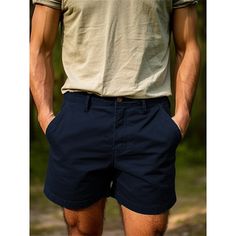 Season:Summer; Fabric:Cotton Blend; Gender:Men's; Style:Stylish,Casual,Streetwear; Occasion:Daily,Going out,Outdoor; Fit Type:Regular Fit; Function:Comfort; Waistline:Mid Waist; Pattern:Plain; Design:Button,Pocket; Pants Type:Shorts,Bermuda shorts,Chino Shorts,Work Shorts; Fly Type:Button; Front page:FF; Listing Date:12/20/2023; Production mode:External procurement; Hips:; Length:; Waist:; Pants Length:Short Solid Color Buttoned High-waisted Shorts, Solid High-waisted Buttoned Shorts, High-waisted Solid Shorts With Buttons, Solid Color High-waisted Shorts With Buttons, Casual Relaxed Fit Shorts With Buttons, Solid Color Jean Shorts With Pockets, Navy Bottoms With Short Inseam For Summer, Casual Cotton Shorts With Buttons, Solid Cotton Jean Shorts With Pockets