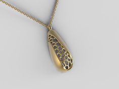 14k gold Pendant necklace inspired by otherworldy shapes. Modern Yellow Gold Necklace With Large Pendant, Modern Yellow Gold Teardrop Necklace, Modern Yellow Gold Drop Necklaces, Modern Gold Pendant Drop Necklace, Gold Necklace With Large Drop Pendant, Unique Polished Yellow Gold Necklaces, Modern Yellow Gold Drop Necklace Gift, Yellow Gold Teardrop Necklace With Large Pendant, Modern Yellow Gold Drop Necklace For Gift