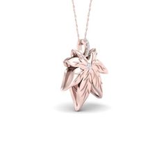 Metal:  rose gold plated sterling-silver | Main Stone: Natural Diamond | Diamond Color: H-I | Diamond Clarity: I2 | Metal Stamp: 925 | Total Diamond Weight: 0.05Ctw 14k Rose Gold Pendant Jewelry, 14k Rose Gold Necklaces For Gifts, 14k Rose Gold Necklace For Gift, 14k Rose Gold Necklace In Pink Gold For Gift, Gift Rose Gold Necklace In 14k, Gift Rose Gold Necklace In 14k Rose Gold, Pendant With Chain, Leaf Pendant, Diamond Color