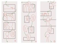 three diagrams showing how to draw people in different ways