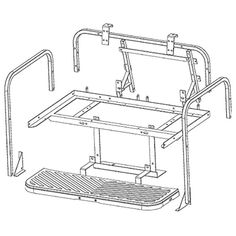 a drawing of a shelf with two shelves