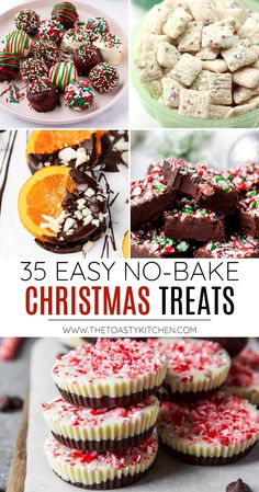 christmas treats that are easy to make with no - bake cookies and other ingredients