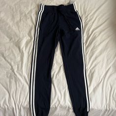 Adidas Slim Pant Length: Normal Dark Navy Blue Never Worn Blue Adidas Cotton Sweatpants, Adidas Blue Cotton Sweatpants, Adidas Blue Cotton Pants, Adidas Navy Cotton Bottoms, Casual Navy Adidas Pants, Adidas Blue Sweatpants, Dark Blue Pants, Cute Outfits For School, Adidas Blue