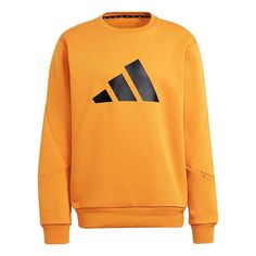 Men's Adidas Fi Wtr Crew Large Logo Printing Sports Round Neck Pullover Orange H46508 Adidas Sweatshirt Mens, Adidas Sweatshirt, Adidas Outfit, Stylish Sneakers, Adidas Men, Perfect Pair, Round Neck, Man Shop, Adidas