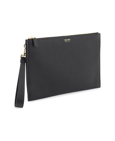 Tom Ford Leather Flat Pouch | italist Designer Travel Pouch With Removable Section, Designer Clutch Pouch For Everyday, Designer Everyday Clutch Pouch, Designer Leather Rectangular Pouch, Textured Leather Pouch Clutch, Designer Everyday Pouch Clutch, Modern Leather Clutch With Smooth Grain, Leather Rectangular Wallet For Work, Textured Leather Pouch Bags For Business