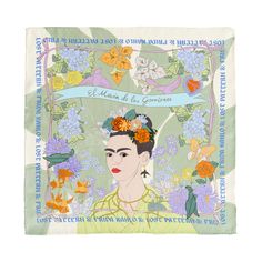 Los Amores de Frida" Silk Pocket Square - Pastel - Pastel - LOST PATTERN Silk Pocket Square Silk Handkerchief, Large Silk Scarf, Satin Hands, Silk Pocket Square, Pattern Collection, Hand Drawn Pattern, Zodiac Gifts, Luxury Silk, Gifts For New Mums