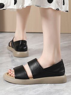 Features Item Code: 7172757389374 Main Material: Cowhide Upper Material: Cowhide Outsole Material: Rubber Gender: Women Style: Vintage Pattern: Solid Toe Style: Round Toe Heel Height: Flat Hell Season: Summer Function: Non-slip, Wear-resistant，Sweat-absorbing Size 35,36,37,38,39,40,41,42,43 Peep Toe Shoes, Round Toe Heels, Toe Shoes, Luxembourg, Latvia, Retro Outfits, Vintage Pattern, Handmade Clothes, Slovenia