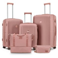 Joyway is committed to improving the quality of luggage and perfecting the customer experience, and provides fast after-sales service within 24 hours. It is made of lightweight and durable PP to withstand normal wear and tear. The dual storage areas are equipped with compression straps to ensure the safety of your clothes and other supplies or items. This hard-sided suitcase also includes 8 free-rolling wheels that can rotate 360 degrees, which is convenient for use and charging at any time. At Pink Luggage With Sleeve For Business Trips, Functional Pink Luggage With Sleeve, Pink Cases With Luggage Sleeve For Trip, Pink Luggage With Luggage Sleeve For Overnight Trips, Pink Luggage With Sleeve For Overnight Trips, Pink Functional Luggage For Overnight Trips, Functional Pink Luggage For Overnight Trips, Lightweight Suitcase, Luggage Sets