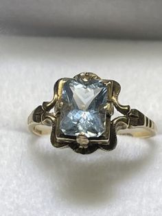 (eBay) Find many great new & used options and get the best deals for Art Deco IOFY (ca. 1935) 10K Yellow Gold Natural Aquamarine Ring (Size 8 1/2) at the best online prices at eBay! Free shipping for many products! Untraditional Engagement Rings Blue, Aquamarine And Blue Topaz Ring, Antique 14k Gold Rare Signet Ring, Vintage Yellow Gold Hallmarked Birthstone Ring, Vintage Yellow Gold Sapphire Ring Collectible, Vintage Hallmarked Yellow Gold Birthstone Ring, Classic Sapphire Diamond Ring, Classic Emerald Cut Birthstone Ring Stamped 14k, Classic 14k Gold Sapphire Collectible Ring