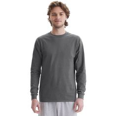 This legendary Hanes Beefy T® long-sleeve t-shirt is a must-have addition to any wardrobe and can be worn alone or as a versatile bottom layer. Click on this MEN'S GUIDE to find the perfect fit and more! This legendary Hanes Beefy T® long-sleeve t-shirt is a must-have addition to any wardrobe and can be worn alone or as a versatile bottom layer. Click on this MEN'S GUIDE to find the perfect fit and more! FEATURES 2 Tee shirts Crewneck Long sleeve HeavyweightFIT & SIZING ClassicFABRIC & CARE Cott Long Sleeve Cotton T-shirt For Loungewear, Basic Long Sleeve T-shirt For Loungewear, Long Sleeve Relaxed Fit T-shirt For Loungewear, Basic Long Sleeve T-shirt With Relaxed Fit, Long Sleeve T-shirt For Fall Loungewear, Long Sleeve T-shirt For Loungewear In Fall, Cotton Long Sleeve T-shirt For Loungewear, Casual Gray Long Sleeve T-shirt, Gray Cotton Crew Neck Long Sleeve Top