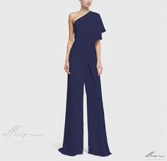 Elluis - Elegant One-Shoulder Jumpsuit: A Versatile Choice for Formal and Casual Occasions Formal One-shoulder Jumpsuits And Rompers For Summer, One-shoulder Formal Jumpsuits And Rompers, One Shoulder Summer Formal Jumpsuits And Rompers, One Shoulder Jumpsuits And Rompers For Summer Formal, Fitted Strapless Jumpsuit For Summer Gala, Fitted Blue Off-shoulder Jumpsuits And Rompers, Blue Fitted Off-shoulder Jumpsuits And Rompers, Elegant One-shoulder Formal Jumpsuit, Off-shoulder Jumpsuits And Rompers For Summer Formal