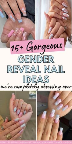 Want trendy gender reveal nails for 2025? My list of stylish and cute gender reveal nail ideas has you covered! I’m sharing perfect pink and blue nails for your gender reveal party, maternity nails, and baby shower. From acrylic to short, French tips, almond, and simple styles, these are the best pregnancy nail ideas in pink and blue. French Tips Almond, Short French Tips, Cute Maternity Style, Shower Nails