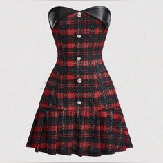 Size Xs Never Worn Or Used. Very Cute Has A Lot Of Stretch Dr Visuals, Riddle Rosehearts, Plaid Mini Dress, Red Plaid Dress, Punk Dress, Red And Black Plaid, Marc Fisher, Plaid Dress, Bob Marley