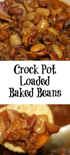 the crock pot loaded baked beans is ready to be eaten