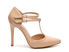 Journee Collection Tru Pump | DSW Neutral Heels, T Strap Heels, Strap Pumps, Journee Collection, Tea Dress, High Heel Pumps, T Strap, Nice Shoes, Women's Pumps