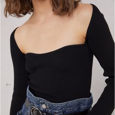 New Without Tags Source Unknown, Black Rib, Top Blouse, Blouses, Womens Tops, Tags, Long Sleeve, Women Shopping, Black