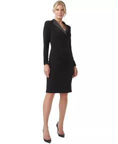 Adrianna Papell - Women's Jersey Tuxedo Sheath Dress Fall Wedding Guest, Fall Wedding Guest Dress, Womens Jersey, Guest Dress, Review Dresses, Adrianna Papell, Stunning Dresses, Dress Details, Sheath Dress