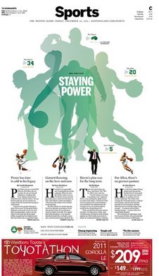 an advertisement for sports magazine with people in silhouettes and numbers on the front page