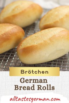 Brötchen aka German bread rolls on a cooling rack. Holiday Breads, Recipe For Bread, German Bakery, Biscuit Rolls