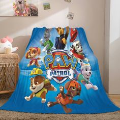 PAW Patrol Flannel Fleece Throw Cosplay Blanket Halloween Comforter Sets - EBuycos Paw Patrol Bed Set, Paw Patrol Bedding, Harry Potter Curtains, Baby Cosplay, Fleece Quilt, Bed Floor, Lightweight Blanket, Couch Chair, Chair Bed