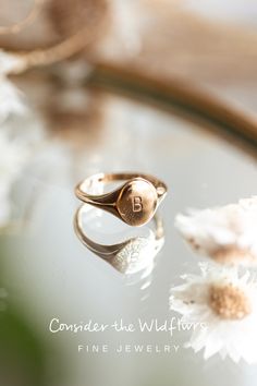 The Classic Namesake Signet is a vintage-inspired, classic signet ring. This signet is an easy, everyday piece that can be customized with a letter, number or graphic to make it personal and to tell your story. Available in 14k yellow, white, or rose gold. Classic Vintage Style, Beautiful Story, Vintage Style Rings, Tell Your Story, Beautiful Stories, Fine Jewelry Designers, Gold Polish, A Letter, Classic Vintage