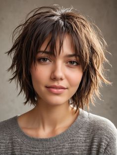 Shags For Round Faces, Corte Shaggy, Wolf Cuts, Bob Haircut For Round Face, Bohemian Diy, Modern Short Hairstyles, Haircuts For Round Faces, Messy Bob