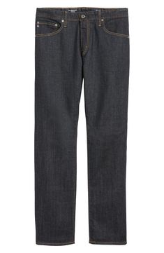 AG Graduate Slim Straight Leg Jeans | Nordstrom Classic High Rise Straight Fit Pants, Modern Straight Fit Bottoms In Rigid Denim, Modern Straight Fit Jeans, Tapered Cropped Leg Rigid Denim Jeans, Tapered Rigid Denim Cropped Leg Jeans, Classic Dark Wash Pants For Workwear, Standard Cut Workwear Jeans With Five Pockets, Modern Dark Wash Straight Fit Bottoms, Classic Fitted Jeans With Welt Pockets