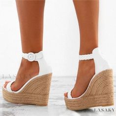 Lasaky - Platform Sandals with Jute Rope Detail Shoe Sole, Jute Rope, Velcro Straps, Strap Heels, Flat Sandals, Black Fabric, Platform Sandals, Open Toe, Shoes Mens