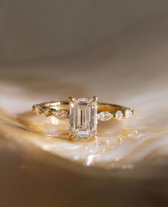 a close up view of a diamond ring