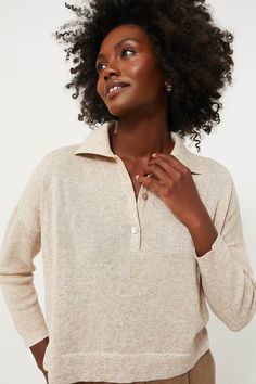 Tan Clayton Long Sleeve Knit Polo | Tuckernuck Collared Polo Sweater For Fall, Relaxed Fit Collared Polo Sweater For Fall, Collared Polo Sweater With Relaxed Fit For Fall, Winter Polo Sweater With Collared Neckline, Fall Polo Sweater With Collared Neckline, Oversized Collared Polo Sweater, Collared Sweater For Workwear In Fall, Collared Tops With Button Closure For Fall, Fall Collared Tops With Button Closure