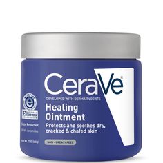 Developed with dermatologists, CeraVe Healing Ointment provides intense, long-lasting moisturization and helps protect, soothe, and relieve extremely dry chapped and chafed skin. CeraVe Healing Ointment combines a non-greasy feel with skin essential ceramides. Use this balm to help relieve extremely dry or cracked skin, including cuticles, knuckles, elbows, heels, and even lips. Key Ingredients: Ceramides: Essential for healthy skin, ceramides help restore and maintain the skin's natural barrier Cerave Healing Ointment, Cerave Skincare, Chafed Skin, Extremely Dry Skin, Healing Balm, Healing Ointment, Skin Care Wrinkles, Cracked Skin, Skin Repair