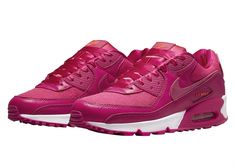 White Running Sneakers, Air Max 90 Women, Air Max 90 Premium, Nike Models, White Shoes Sneakers, Discount Nikes, Air Max Women, Pink Sneakers, New Nike Air