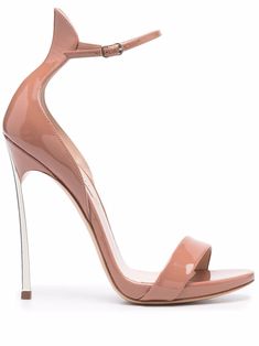 Sandstone pink leather Blade patent-leather sandals from CASADEI featuring open toe, buckle-fastening ankle strap and high heel. Casadei Heels, Very High Heels, Beige Pumps, Shoes Heels Classy, Boot Jewelry, Ballet Flat Shoes, Pink Leather, Top Shoes, Women's Shoes Sandals