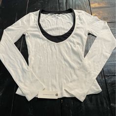 Brand New Pilcro Layered Tee From Anthropologie! Really Nice Cotton Material And The Layering Is Only Up Top, So It Won’t Be Too Hot! White Scoop Neck Top For Layering, White Fitted Long Sleeve Crew Neck Top, White Fitted Top T-shirt For Fall, Trendy Contrast Color Crew Neck Top, Chic White Crew Neck Long Sleeve Top, Chic White Long Sleeve Crew Neck Top, White Fitted Scoop Neck Top, White Fitted Long Sleeve Top, Trendy Style, Trendy White Fitted Long Sleeve Top