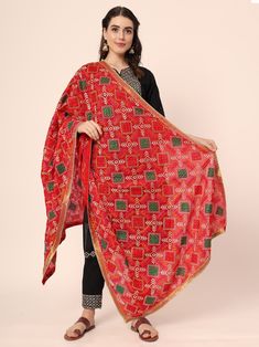 This light weight phulkari dupatta for women by Moda Chales is an exemplary item that are must haves in every woman's wardrobe. Ethnic Punjabi handwork, and soft feel add the perfect finishing touch to almost any outfit. It is the ideal fashion accessory for any season, event or occasion! It is lightweight, super soft and easy to carry. 💡 Material- Chiffon 💡 Pattern - Embroidered 💡 Type of Work - Phulkari / Fulkari 🥻 Multicolor Phulkari chunni for Women 💡 Free Size Dupatta that is approx. 2.25 Meters- 2.30 Meters Long and 44 inches wide 💡 Also Called as Bridal Dupatta, fulkari dupatta, handmade phulkari dupatta 💡 Dry Clean Recommended 🎁 Gift Wrap Possible 🎁Free Shipping and Express Shipping Also Available 🎁 Shipped from Amritsar, Punjab (India) 🥻 Moda Chales is a premium brand b Red Unstitched Suit With Sheer Dupatta, Semi-stitched Red Unstitched Suit With Sheer Dupatta, Traditional Red Salwar Kameez With Sheer Dupatta, Red Anarkali Unstitched Suit With Sheer Dupatta, Traditional Red Anarkali Set With Sheer Dupatta, Red Unstitched Suit With Sheer Dupatta For Festivals, Red Anarkali Traditional Wear With Dupatta, Multicolor Unstitched Suit With Sheer Dupatta For Navratri, Red Traditional Wear With Bandhani Print