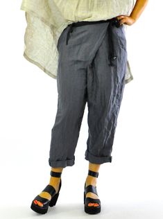 "Linen Pants, Dark Gray Pants, Wide Leg Pants Dark gray Linen pants. So comfortable and easy to year. Casual style. Asymmetric linen pants. Wear it with extravagant tunic,sneakers,,wedges ,heels, favorite tee or top, or hoodie or sweater,or jacket or blazer or vest ...what else do you have in mind will be always just PERFECT...Quality linen fabric. it is an artistic and easy to mix. Gray is the color that goes all. The cut is very convenient. Model on picture is wearing size M. Fabric: 100% line Baggy Gray Pants For Spring, Gray Baggy Pants For Spring, Baggy Summer Pants With Belt Loops, Gray Harem Pants Loosely Fitted For Spring, Gray Harem Pants With Loosely Fitted Hips For Spring, Spring Wide-leg Harem Pants With Belt Loops, Wide Leg Harem Pants With Belt Loops For Spring, Spring Wide Leg Harem Pants With Belt Loops, Baggy Spring Pants With Belt Loops