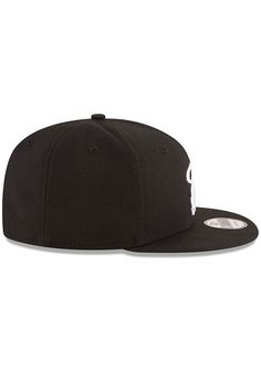 Wear your Heat style with pride in this Miami Heat New Era Black 9FIFTY Snapback Hat! This Miami Snapback Hat features a front embroidered team logo on a structured polyester crown with adjustable snap closure and flat visor. Go Heat! Team logo embroidered on the front, New Era flag embroidered on the left side, Plastic snap closure to dial in the perfect fit, Structured crown, Polyester woven material, Flat visor, Polyester, Wipe clean with cloth or cleaning kit, Imported Black Flat Crown Snapback Hat For Fan Gear, Black Baseball Cap With Flat Crown For Fans, Black Flat Crown Baseball Cap For Fans, Black Flat Bill Hat For Game Day, Black Flat Bill Fitted Hat For Game Day, Black Trucker Hat With Flat Bill For Game Day, Casual Black Snapback Hat For Fans, Black Cotton Hat For Fan Merchandise, Black Cotton Snapback Hat With Short Brim