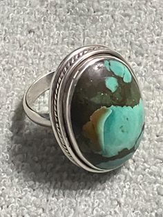 Large oval shaped brown veined turquoise stone mounted in 925 marked silver ring.  Size of stone 3cm x 2cm.  UK ring size P Turquoise Stone, Rings Statement, Statement Rings, Silver Ring, Beauty Book, Jewelry Rings, Ring Size, Silver Rings, Accessory Gift