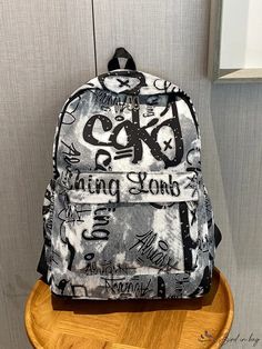 Bird in Bag - Lightweight Graffiti Print Functional Backpack School Bag for Graduates, Teens, Freshmen, Sophomores, Juniors, and Seniors Disposable Mascara Wands, Big Backpacks, Functional Backpack, Backpack For Teens, Simple Fits, Medium Backpack, Backpack School, Style Preppy, Graffiti Prints