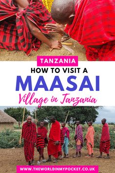 people in red and black outfits with text that reads how to visit a maasa village in