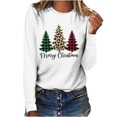 Patlollav Merry Christmas Ladies Tops Clearance,Woman Plaid Casual Long Sleeve Round Neck Tops T-Shirt Dear customer Welcome to PATLOLLAV. We are a fashion store that has been operating on Walmart for many years. Our main products are female clothes, including dresses, shirts, blouses, bikinis, jackets, coats, sweaters, and so on. We are committed to building a female fashion gathering place to satisfy each customer. Therefore, we are willing to hear any suggestions from you, and bring you satis Plus Size Christmas Tops, Womens Christmas Tops, Long Sleeve Tops For Women, Long Sleeve Blouses, Enjoy Winter, Santa Reindeer, Christmas Tops, Christmas Plaid, Christmas Lovers