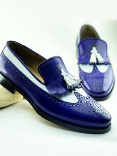 The Celsus Kiltie Tassel Loafer - Blue (2) Blue Brogue-detailed Loafers For Galas, Blue Round Toe Tassel Loafers For Business, Blue Leather Sole Tassel Loafers Slip-on, Blue Slip-on Tassel Loafers With Leather Sole, Blue Tassel Loafers For Galas With Round Toe, Blue Brogue Loafers For Galas, Blue Loafers With Brogue Detailing For Galas, Blue Slip-on Tassel Loafers For Formal Occasions, Formal Blue Slip-on Tassel Loafers