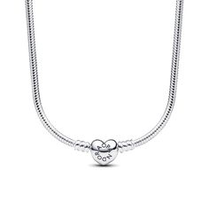 Pandora Moments Heart Clasp Snake Chain Necklace 45 Cm 17.7 Inches S925 Sterling Silver New Please Look At All The Photos Before Purchasing. Pandora's Classic Heart Charm Meets Their Iconic Snake Chain To Create The Pandora Moments Heart Clasp Snake Chain Necklace - A Tribute To All Things Pandora. This Snake Chain Necklace Can Hold All Sizes Of The Pandora O Pendant Or Heart O Pendant And Does Not Feature Threaders (Raised Charm Dividers). Style This Sterling Silver Necklace With Your Favorite Pandora O Pendant, Pandora Heart, Pandora Necklace, Snake Chain Necklace, Pandora Jewelry, Drop Shipping, Sterling Silver Necklace, Snake Chain, Heart Charm