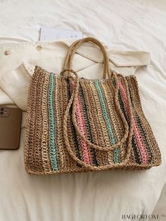 BagForLove - Large Striped Straw Bag: Ideal for Summer Vacations and Beach Travel Product Description Color Multicolor Pattern Type Striped Type Straw Bag Bag Size Oversized Material Straw Size Chart INCH CM Bag Length Bag Width Bag Height Strap Length 18.1 inch 3.1 inch 15 inch 9.4 inch Bag Length Bag Width Bag Height Strap Length 46 cm 8 cm 38 cm 24 cm Details Pictures Similar Products h2 { text-align: center; } /* æ¢è¡ */ li{ white-space: normal; word-break: break-all; word-wrap: break-word; } .red-box { width: 100%; display: flex; flex-direction: row; flex-wrap: wrap; justify-content: center; } .red-box > div { width: 190px; height: 250px; margin: 10px; } .red-box > div > a > img { width: 190px; height: 250px; } .size-box { width: 100%; margin: auto; white-space: nowrap; } .table { b Casual Multicolor Bags With Large Capacity, Casual Multicolor Large Capacity Bag, Casual Multicolor Bucket Shoulder Bag, Trendy Handheld Crochet Bag For Vacation, Casual Handheld Crochet Bag For Vacation, Casual Multicolor Shoulder Bag With Large Capacity, Casual Multicolor Large Capacity Shoulder Bag, Casual Handheld Shoulder Bag For Beach, Casual Multicolor Shoulder Bag