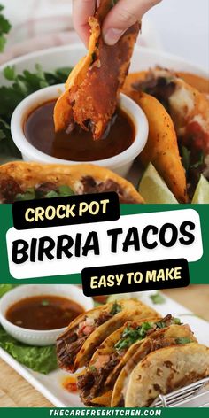 the crock pot burrito tacos are easy to make