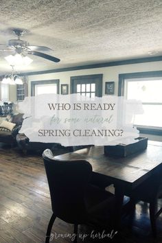 a dining room table and chairs with the words who is ready for your next spring cleaning?