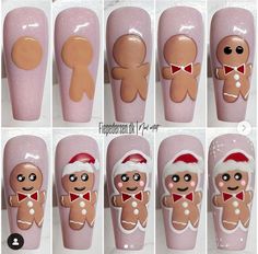 Christmas Nail Step By Step, Xmas Nail Art Designs, Step By Step Nail Art Christmas, Christmas Nail Art Tutorial Step By Step, Quilt Nail Art, Step By Step Christmas Nail Art, Step By Step Christmas Nails, Christmas Nail Art Step By Step, Nail Art Steps