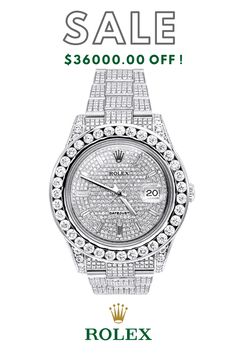 $36,000.00 Off Saving 52% This Rolex Datejust Men’s Custom Diamond Watch features 25.2 carats of genuine diamonds, a fully paved in diamonds case, bezel and band. This Rolex Men’s Diamond Watch also showcases a dial paved with genuine diamonds and a date display at the 3 o’clock position. It is a truly unique watch that will really stand out. #Rolex #men´swatch #luxurywatches #watchesformen #daydate #watches #watchesformen #diamond #diamondwatch Luxury White Gold Diamond Watch With Rhinestones, White Gold Diamond Watch With Rhinestones, Luxury Cubic Zirconia Diamond Watch For Formal Occasions, Luxury Cubic Zirconia Watch For Anniversary, Diamond White Diamond Watch With Rhinestones For Formal Occasions, Diamond White Watch With Rhinestones For Formal Occasions, Formal Diamond White Watch With Rhinestones, White Gold Diamond Watch With Cubic Zirconia Accents, Luxury Diamond Jewelry And Watches With Diamond Accents